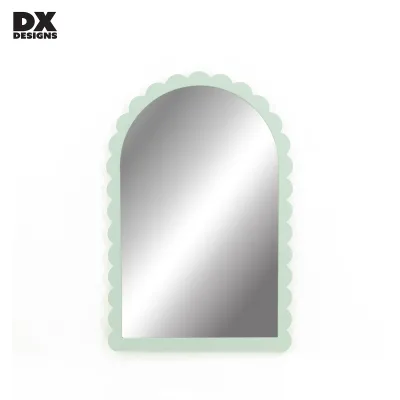 DX Designs Simple Creative Wooden Arched Shape Textured Floor Wall Mounted Large  Mirror Full Length Mirror Bathroom Decor
