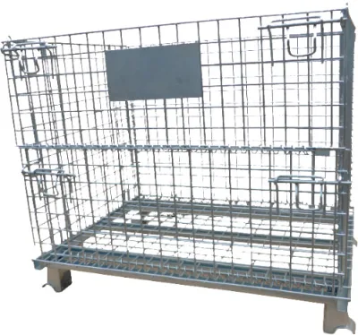 Collapsible Warehouse Logistic Trolley Wire Mesh Storage Cage
