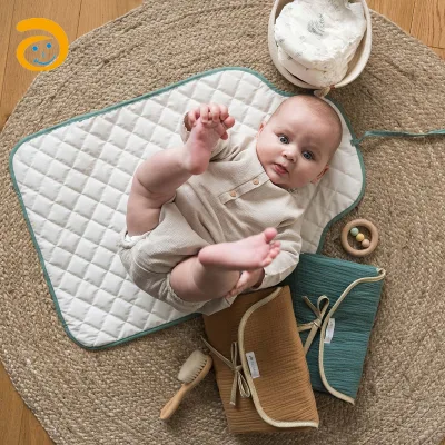 Diaper Clutch Changing Station Kit Baby Changing Pad Mat Perfect Baby Changing Mat Cotton Portable Diaper Changing Mat
