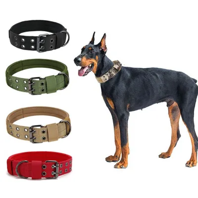 1.5 Inch Wide Tactical Dog Collar,Strong Dog Collar,Thick Heavy Duty Metal Buckle Dog Collar