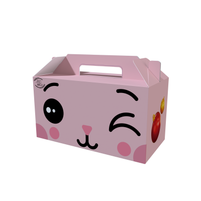 Wholesale Custom Printed Pink Toy Box High Quality Cute Toy Paper Box with Handle Recyclable Soy Ink Toy Packaging Box
