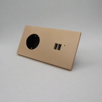 EU Standard Power Socket White Aluminum Metal Panel 110~250V 16A Wall Power Socket with Smart Home Automation