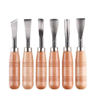 6 Different Shapes Premium Wide Blade Wood Carving Kit Tools Set