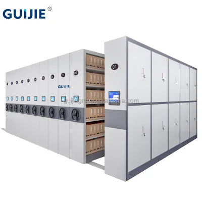 Bank Office Mobile Hand Wheel Shelving System Steel Mobile Filing Cabinet to Archive Box Mobile File Cabinet