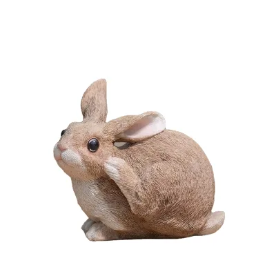 Cute Resin Garden Rabbit Statue Decoration Custom Outdoor Lawn Yard Polyresin Animal Sculpture