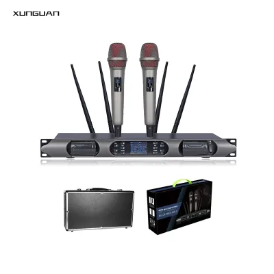 CD-12 Rechargeable Battery 2 Channel Professional Wireless Microphone Handheld Type-C Harging Conference/Singing/ Karaoke/Church