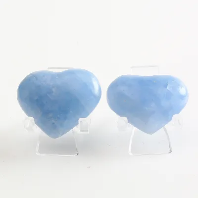 Bulk Wholesale Heart Shape Crystals Blue Celestite Heart Crystals Healing Stone Crystal Heart