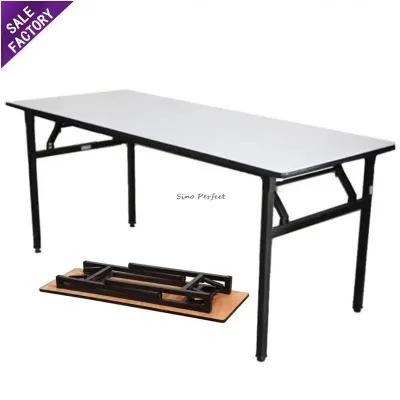 Sino Perfect Wedding Event Party Furniture Rectangle Wood Foldable Used Banquet Tables for Sale
