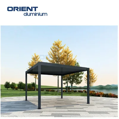 Aluminum Waterproof Louver Roof System Pavilion, Garden Buildings Outdoor Electric Bio-climatic Pergola