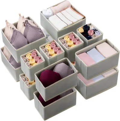 Factory Heavy Duty 16 PCS Clothes Non Woven Fabric Folding Storage Drawer Organizer