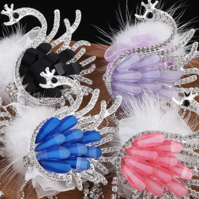 High-end 3D Swan Feather Ball Rhinestone Beads Suitable for DIY Phone Chains Keychains and Bag Chain Accessories