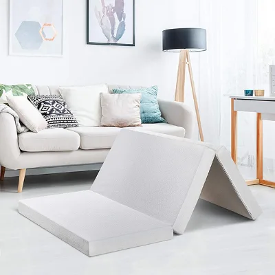 4 Inch White Popular Folding Travel Mattress Pad Bed Memory Foam Mattress for Camping 4 Inch White Home Bedding Modern Foam