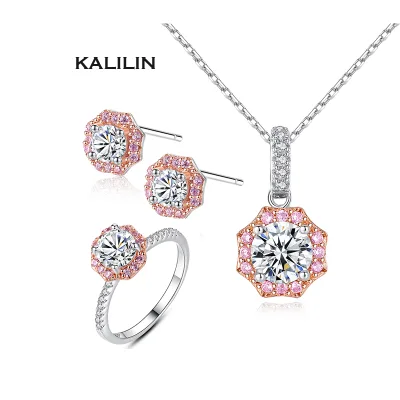 Round Brillianct 925 Jewelry Set Gold Jewelry Sets Women Luxury From Dubai