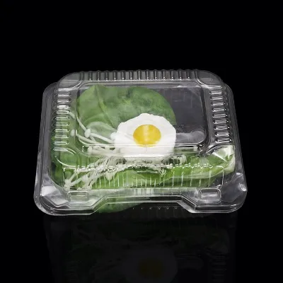 Customized Disposable Box Fresh Cut Salad Packing Vegetable Pet Container Clear Clamshell Plastic Fruit Packaging