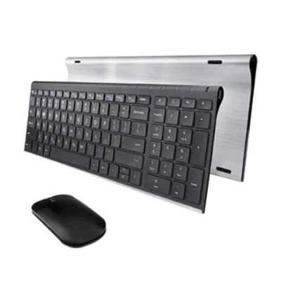 2-Area full size aluminum bluetooth keyboard with mouse combo