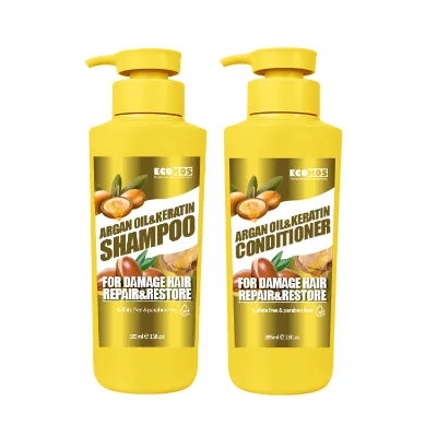Natural Hair Care Box Set Argan Oil Moisturizing Hair Conditioner Keratin Shampoo Set