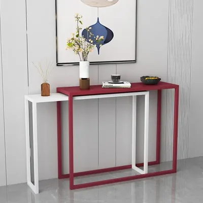 Modern Simple Entrance Table with Push-Pull Bar Counter Display Narrow Strip Storage Metal Material for Living Room