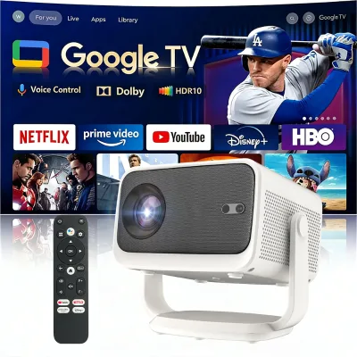 P20 GTV Google TV Android LED Mini Portable Low Price Projector 500 ANSI 1080P 4K LCD Home Theater Cinema US Built-In Speakers
