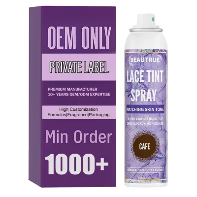 Private Label Hair Lace Tint Spray Light Medium Dark Brown Color Lace Tint Spray Tint Lace Spray for Wigs