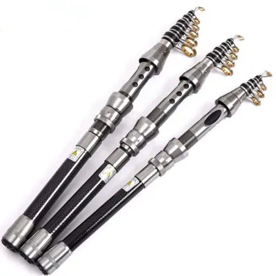 GAMA New 1.5m 1.8m 2.1m 2.4m Carbon Fibre Fishing Rod Carbon Fiber Telescopic Fishing Rod for Sale