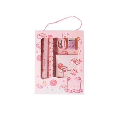 6pcs Cartoon Hand Carry Stationery Kit Pencils Erasers Kindergarten Graduation Gifts