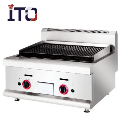 ITO Factory Price Table Top Heavy Duty Stainless Steel Electric 220V Rock Gas Grill Machine for Hotel Restaurant