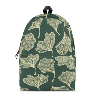Low Price Low MOQ Custom Hawaii Life Maidenhair Tree Waterproof Polyester Fully Printed High Quality Multi-Size Backpack Demand