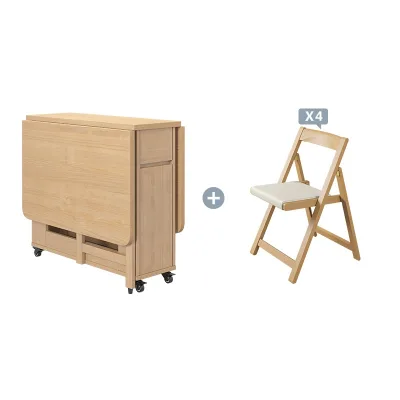 Dining Tables With Wheels 2 Pieces Wall Table Outdoor Extendable and Chairs Movable Folding