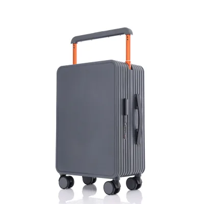 Luggage Factory Custom 20 24 Inch Pure PC Modern Cartoon Wide-Handle 4-Wheel Spinner Aluminum Trolley Suitcase Unisex Travel