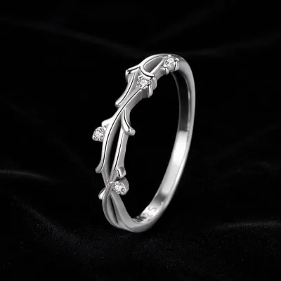 Wholesale 925 Sterling Silver Twig Branch Ring Women Nature Boho Jewelry OEM ODM Factory China Bulk Supply
