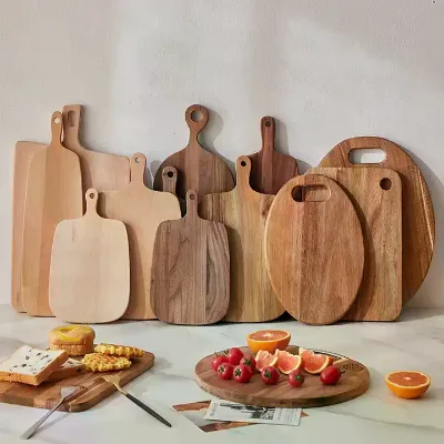 Manufacturer Wood Cutting Board with Handle Wooden Chopping Boards for Meat Vegetables Fruits Cheese Charcuterie