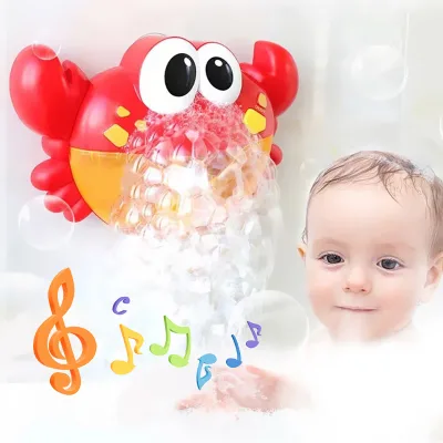 Funny Baby Bath Bubble Machine Cute Bubble Crab Bath Toy With Music Automatic Soap Maker Baby Bath Foam
