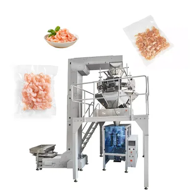 Factory Price Stainless Steel Vertical Vacuum Packing Machine for Fresh Shrimp Prawn Seafood Meat Food Vacuum Packaging Machine