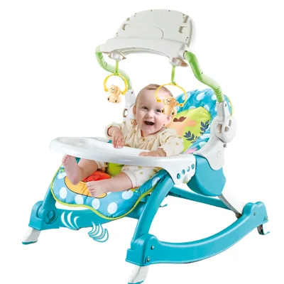 Hot Sale Baby Rockers Hanging Toys and Piano Babies Swing Musical Vibration Baby Chairs with Dinner Plate