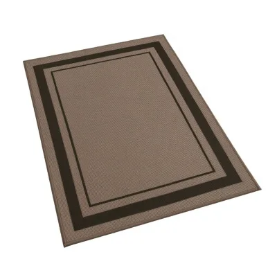 Non-Slip Ultra Thin Quick Dry Absorbent Geometric Pattern Jute & Rubber Bathroom Rug