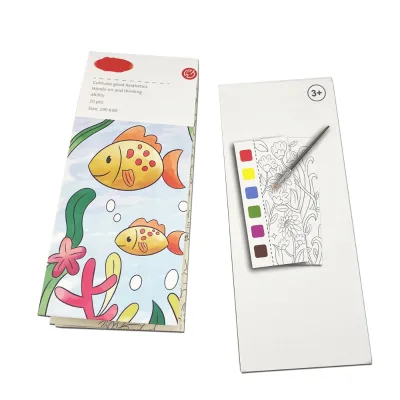 Best Sale High Quality Cheap Watercolor Book Pad with 6 Color Pigments Brush for Kids Children Painting
