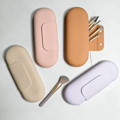 Magnetic Brush Holder Soft Dust-proof Silicone Travel Storage Box Portable Organizer