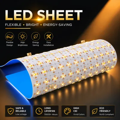 Ultra Slim Super Long 10M 10000mm LED Sheet Panel DC24V Ultra-thin LED Light Sheet for Marble Countertop Cabinet Backlighting