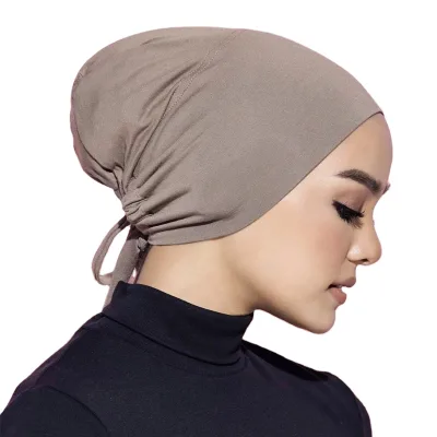 Modal Hijab Cap Adjustable Bonnet Solid Color Inner Hijab Under Cap