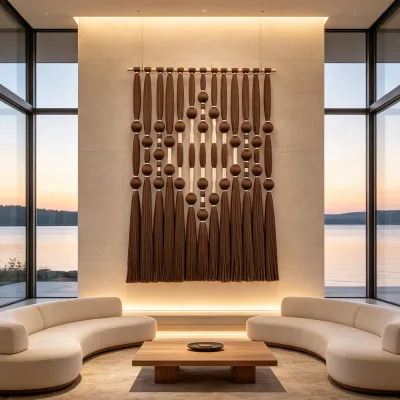 Factory Direct Bespoke Tarot Pentagram Handwoven Geometric Fiber Art Macrame Wall Hanging for Interior Design