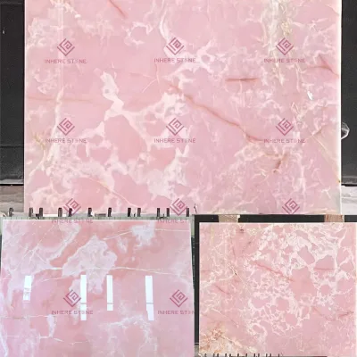 Luxury Pink Onyx Slabs Versatile Natural Stone for Flooring, Walls & Kitchen/Bathroom Surfaces