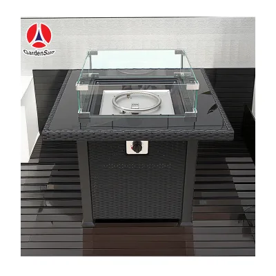 Good Quality and Price of Waterproof Powder Coating Metal Fire Pit Outdoor Table square Easy to Move