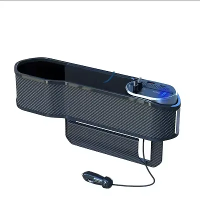 Fast Wireless Charging Type C Phone Holder Carbon Fiber Storage Box Cup Expander New Seat Gap Filler for Car Interior Organizer