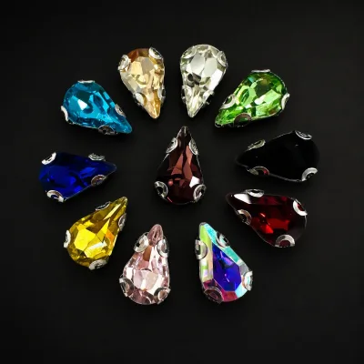 Rhodium Plated Claw Rhinestones K9 Crystal 8mm 10mm Custom Logo for Necklace Earring Jewelry Making OEM Factory Wholesale