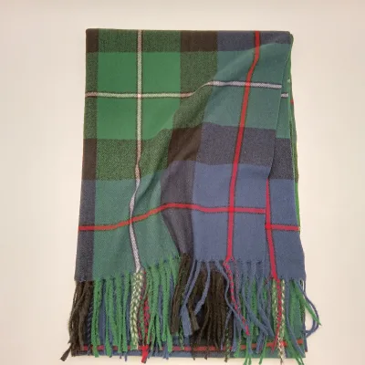 Modern Tartan Sash Fabricn Pure Wool Super Soft Luxury Cashmere Winter Scarf Shawl