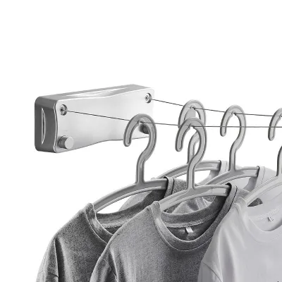 304 Stainless Steel Telescopic Balcony Detachable Clothes Wire Hangers Rope Double Tiers Clotheslines for Clothes