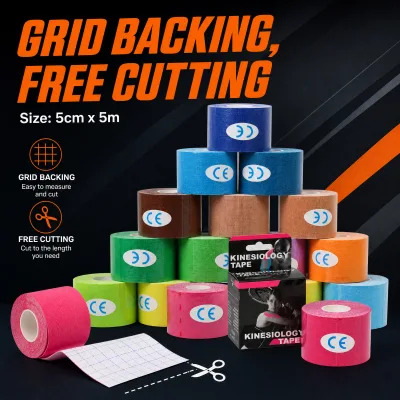 Wholesale Kinesiology Tape Medical Skin Friendly Acrylic Glue Muscle Recovery Tape Sports Athletic Tape for Basketball Training
