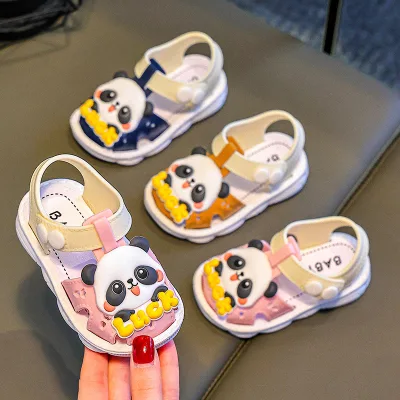 Summer Infant Toddler Outdoor Sandals Princess Panda Soft Sole Baby Shoes for Girls Walking