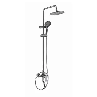 Modern High Quality Ceramic Wall Hanging Temperature Control Stainless Steel Retractable Rain Shower Set With Waterfall