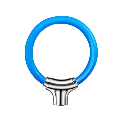 Portable Blue Steel Cable Alloy Lock Ring Bold Anti-Theft Security Motorbike Lock for Mountain Bikes